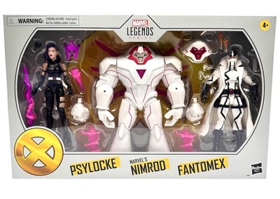 Marvel Legends Series X-Men Psylocke, Nimrod, and Fantomex Action