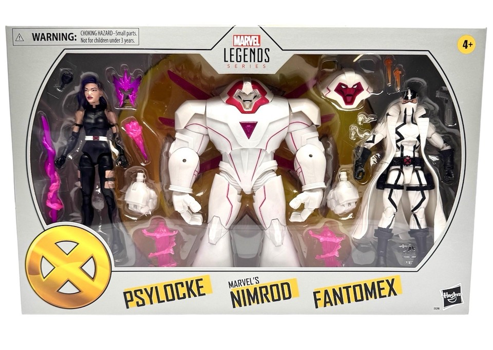 Marvel Legends Series X-Men Psylocke, Nimrod, and Fantomex Action