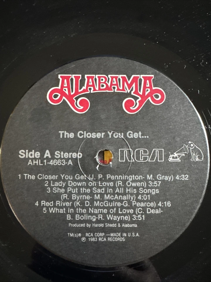 Alabama the Closer You Get RCA Records Album Vinal LP 1983 - Image 3 of 4