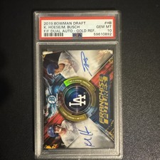 2019 Bowman Chrome Draft MICHAEL BUSCH & KODY HOESE Gold /50 Dual Auto PSA 10