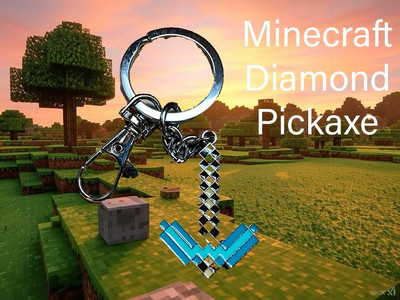 Minecraft Diamant Spitzhacke Metall Anhänger Schlüsselring Schlüsselring perfekte Geschenkbox Film