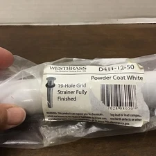 Westbrass D411-12-50 Lavatory Drain Grid Strainer No Overflow Powder Coat White