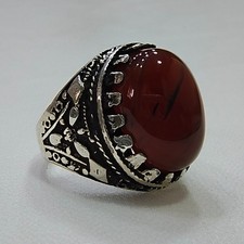 Vintage 925 Sterling Silver Ring, Agate Stone Size 6 us