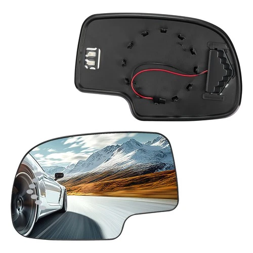 Mirror Glass Heated Turn Signal Driver LH Side for 2003-2007 Chevy GMC Cadillac