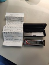 Swan Blues Power 10 Hole C Key Harmonica With Case  Instructions VGC Condition