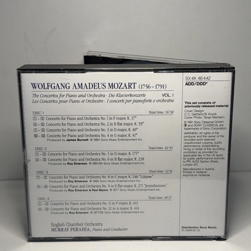 Mozart The Piano Concertos English Chamber Orchestra Murray Perahia 12CD Booklet - Image 4 of 4