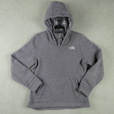 The North Face Hoodie Womens Large Purple Fleece Henley Kangaroo Pocket Pullover