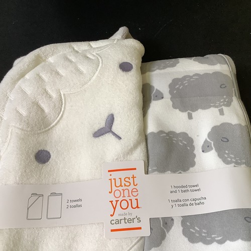 Carter's Lamm Just For You Kapuzenhandtuch und Badetuch Set - Neu mit Etikett - 29"x29" - Bild 2 von 6