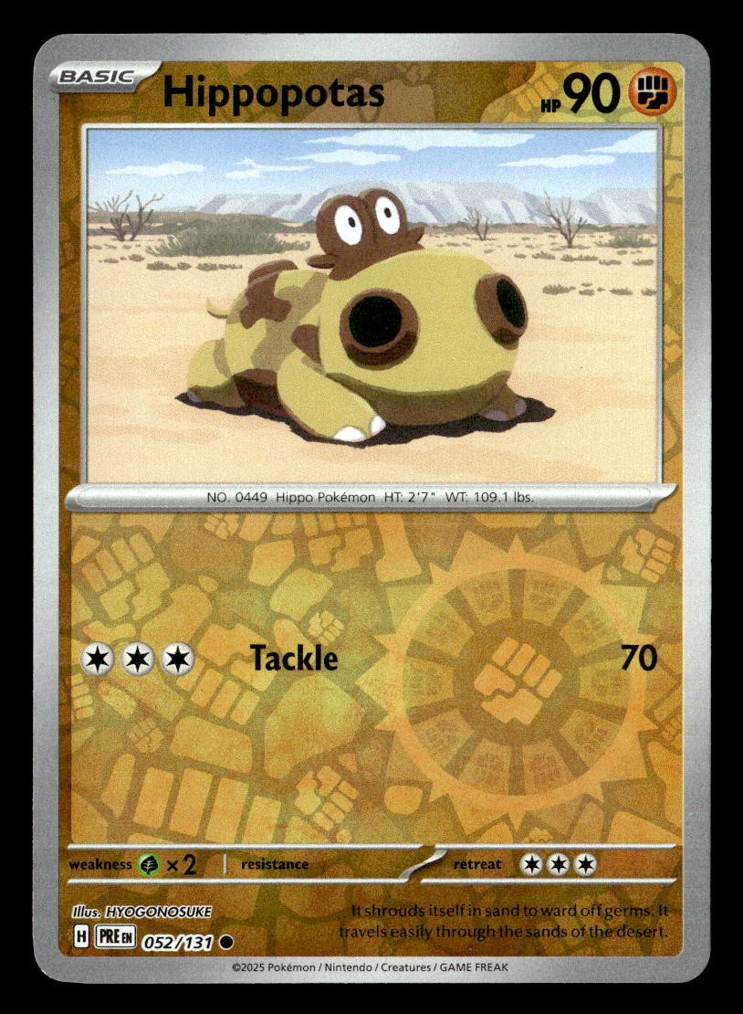 Pokemon Hippopotas #052/131 tcg Near Mint or Better