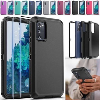 For Samsung Galaxy S20/FE/Plus/Ultra Heavy Duty Phone Case Cover /Tempered Glass