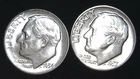 1954  1955-P  10C Roosevelt Dime (2  Coins) BU 90% Silver 26ctt0111-5