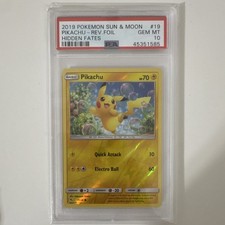 Pokemon 2019 Hidden Fates Pikachu 19/68 Reverse Holo PSA 10 Graded on eBay
