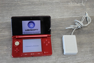 Nintendo 3DS Handheld System Console Flame Red w/Charger Stylus 1 DS Game
