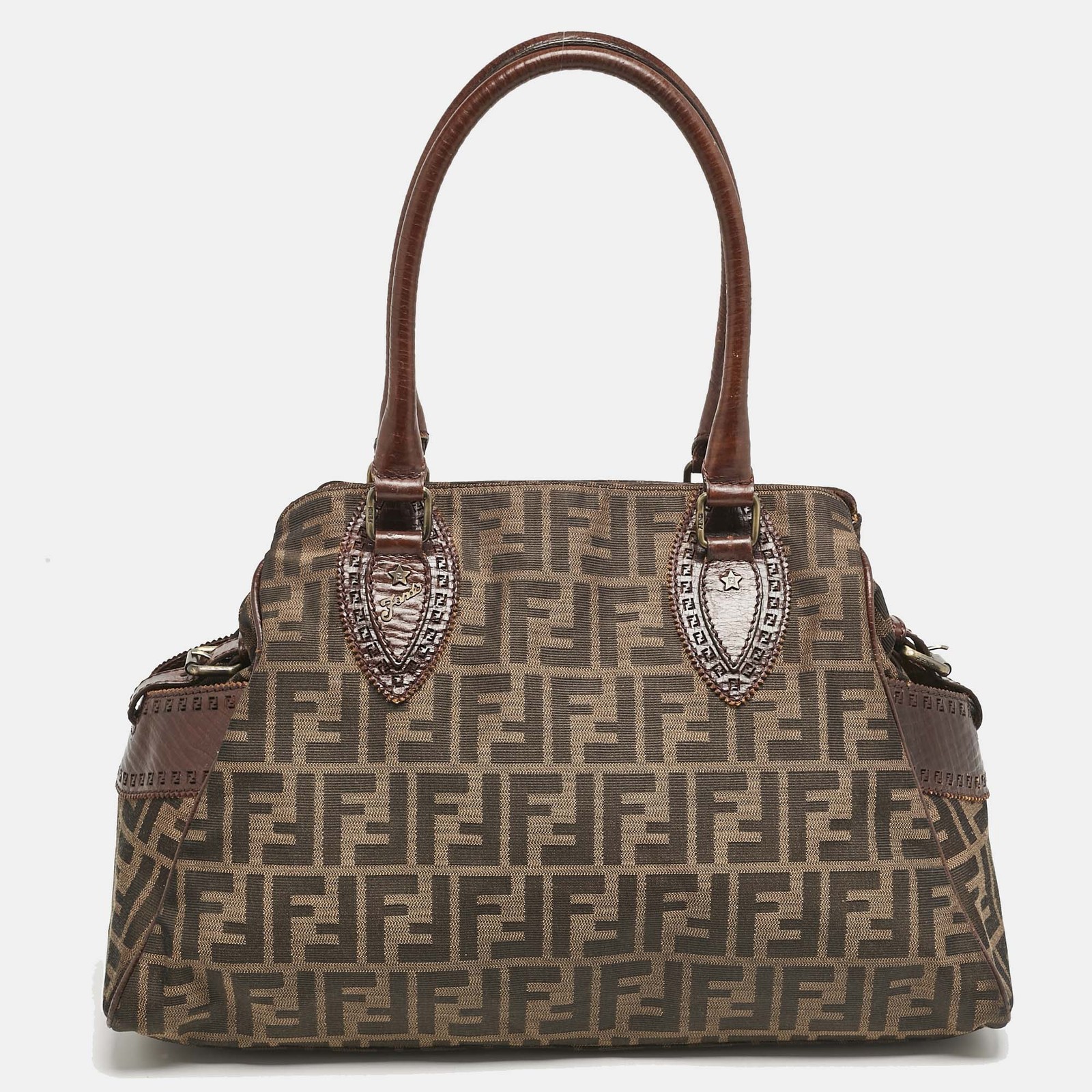 Fendi Tobacco Zucca Canvas Medium Chef De Jour Bag