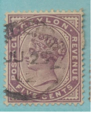 Ceylon Stamp Scott #131, Used, Date Cancel