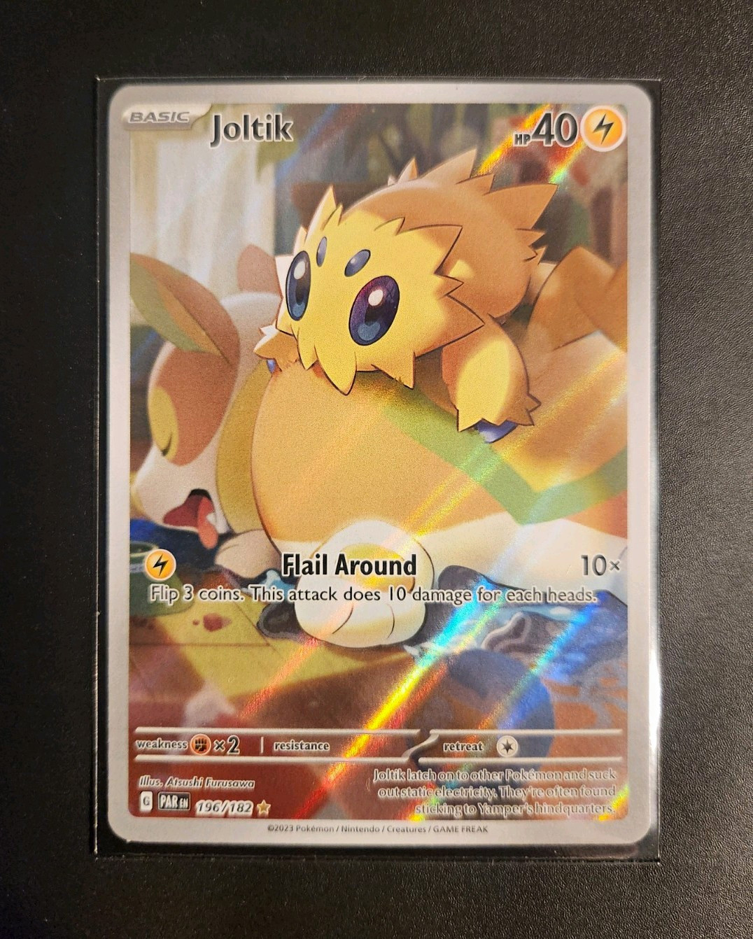 Joltik 196/182 IR Sv04: Paradox Rift Illustration Rare Full Art Holo Pokemon TCG