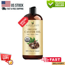 Premium Organic Castor Oil 100 Pure and Hexane-Free Cold-Pressed Beauty 16 fl.
