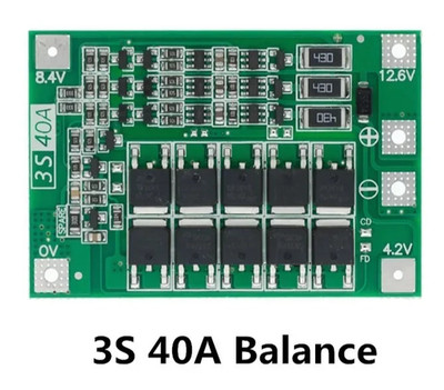 BMS Schutzplatine 3S 11,1 V 12 V 12,6 V 40A 18650 Ladegerät PCB