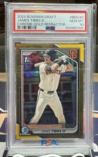 2024 Bowman Draft-#BDC40 James Tibbs 1st True Gold Refractor 19/50 PSA 10 POP 2