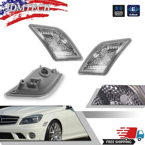 Clear Lens Front Bumper Side Marker Lights For 200811 Benz W204 C250