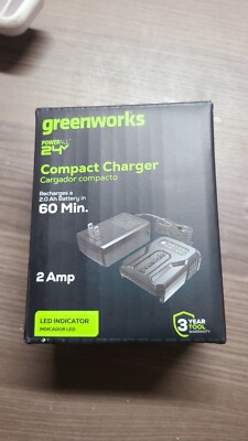 Greenworks POWERALL 24V 2Amp Compact Charger LED Indicator Retails $29