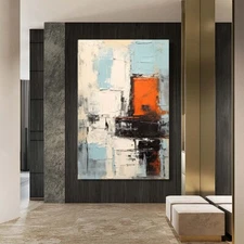 Handmade Oil Painting Abstract Art Oil On Canvas For Living Room White Black