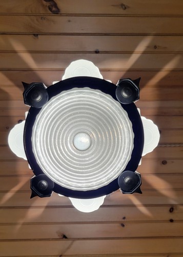 Lightolier Luxart Vintage Ceiling Light Art Deco C1934 Slip Shade - Picture 14 of 16