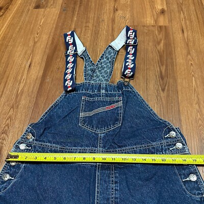 VTG Fubu Collection Overalls Size XL Embroidered Denim 90s
