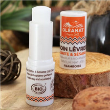 Soin lèvres bio. karité et sésame réparateur framboise . Cadeau de noêl.