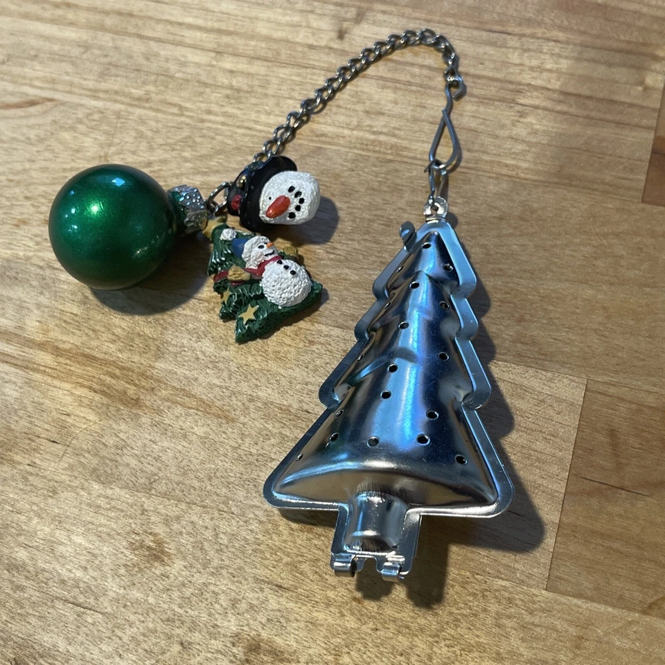 Infusor de té de árbol de Navidad para té de hierbas cadena de 4” pulgadas nuevo hecho a medida de colección Foto 4 de 4