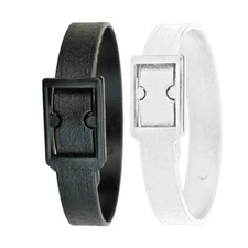 25 Pack - Plastic Luggage Tag Loop Straps -Post & Notch Buckle for Bag Tags