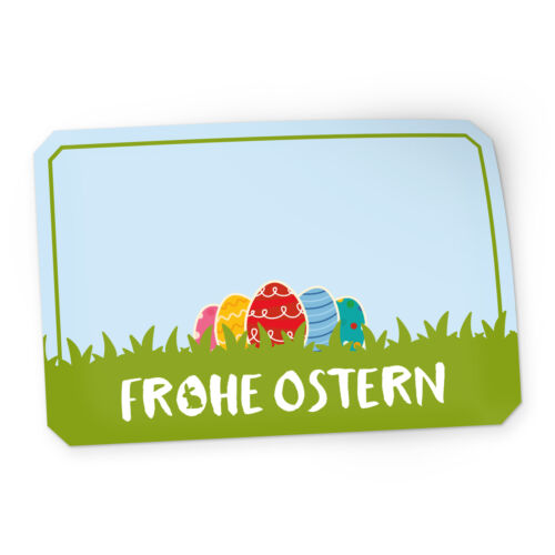 itenga 50x Sticker Frohe Ostern Ostereier rechteckig 6 x4cm Geschenkaufkleber - Bild 1 von 3