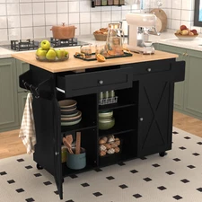 Rolling Kitchen Island with Drop Leaf Movable Kitchen Carts on Wheels Island NEW