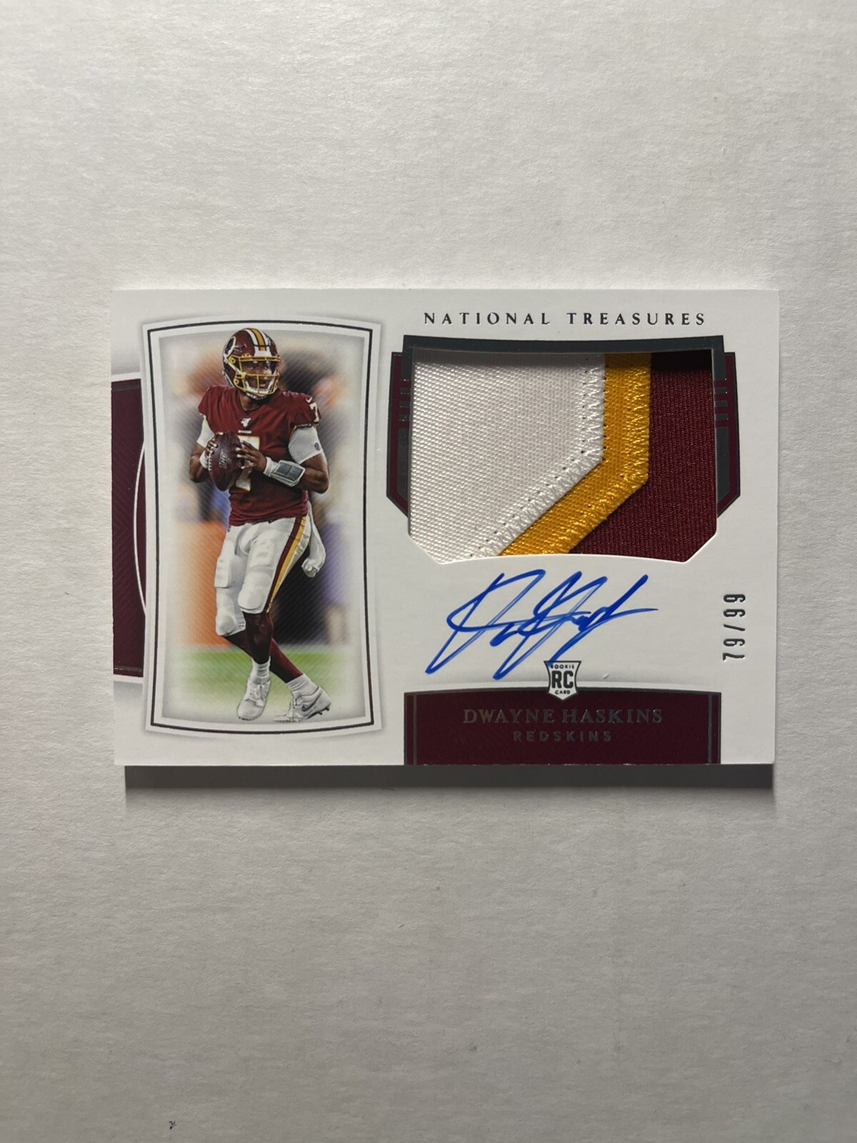 DWAYNE HASKINS 2019 PANINI NATIONAL TREASURES #163 RPA RC ROOKIE PATCH AUTO /99