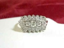 3 CT Round Cut Lab Created Diamond Cluster Wedding Ring 14K White Gold Plated