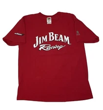 Jim Beam Racing Mens Vtg Red T Shirt L Robby Gordon Motorsports Whiskey Nascar