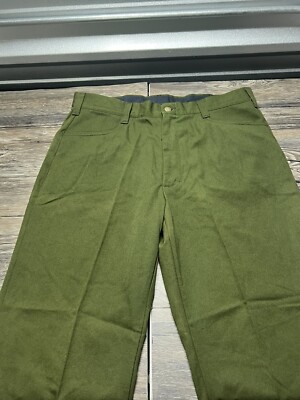 Vintage FSS Firefighter Olive Green Cargo Pants Size 40x30 Fire Resistant Rare