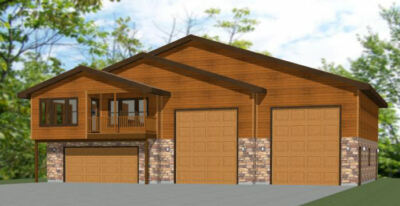 60x50 Apartment with 2-Car 2-RV Garage - PDF FloorPlan - 1,694 sqft - Model 1