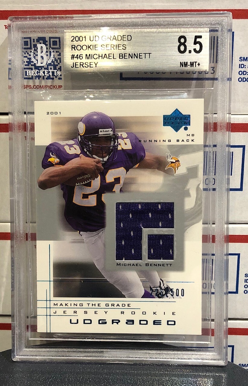 2001 UD GRADED MICHAEL BENNETT ROOKIE, #46, JERSEY, BGS 8.5, SERIAL #226/500