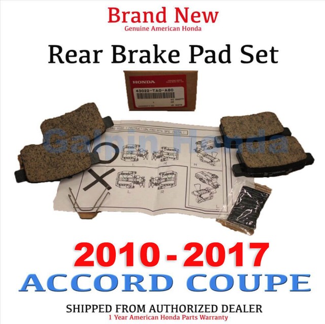 2010 2017 Honda ACCORD 2DR Rear Brake Pad Set Genuine Factory OEM
