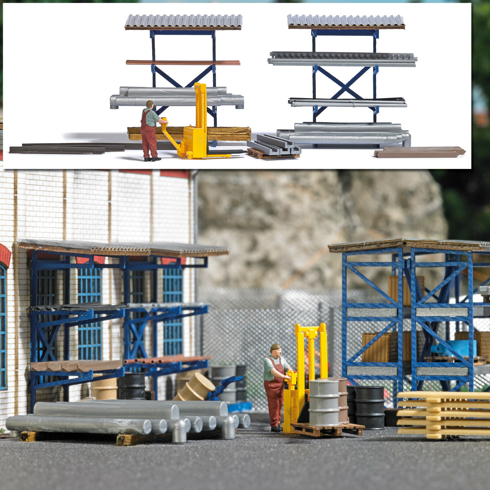 Busch 7844 H0 Action-Set: Hochhubwagen  NEUHEIT 2019 OVP,