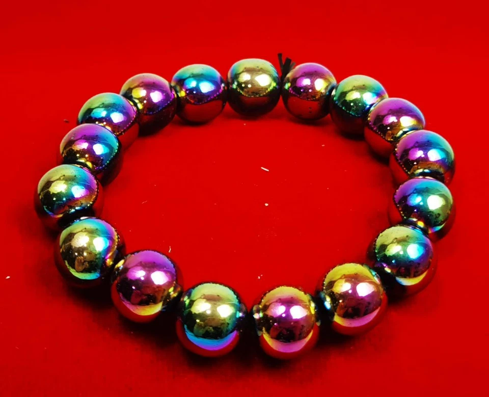 PULSERA GRANDE MALA CUENTAS LEKLAI ARCO IRIS 7 COLORES PROTEGER RIQUEZA AMULETO TAILANDÉS DE LA SUERTE  Foto 3 de 4