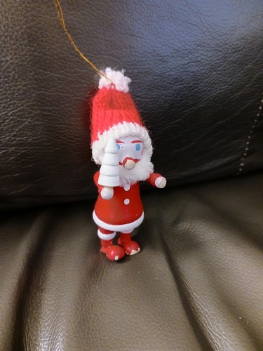 Vintage Weihnachtsschmuck Weihnachtsmann aus Holz *siehe Beschreibung - Bild 3 von 12