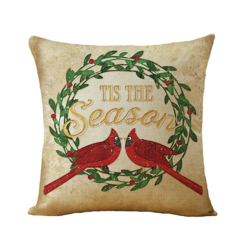 Cardinal Snow Branch Pillow Cover Winter Robin Bird Christmas Holly Cushion Case - Picture 28 of 88