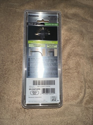 Panasonic RPCDHF15 HDMI 180° Cable 4.9ft High Quality 4.9Gbps 1080P Factory NEW - Picture 6 of 9