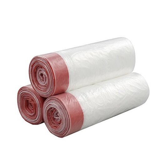 8 Gallon Drawstring Trash Bags, Clear, Heavy Duty, 120 Counts