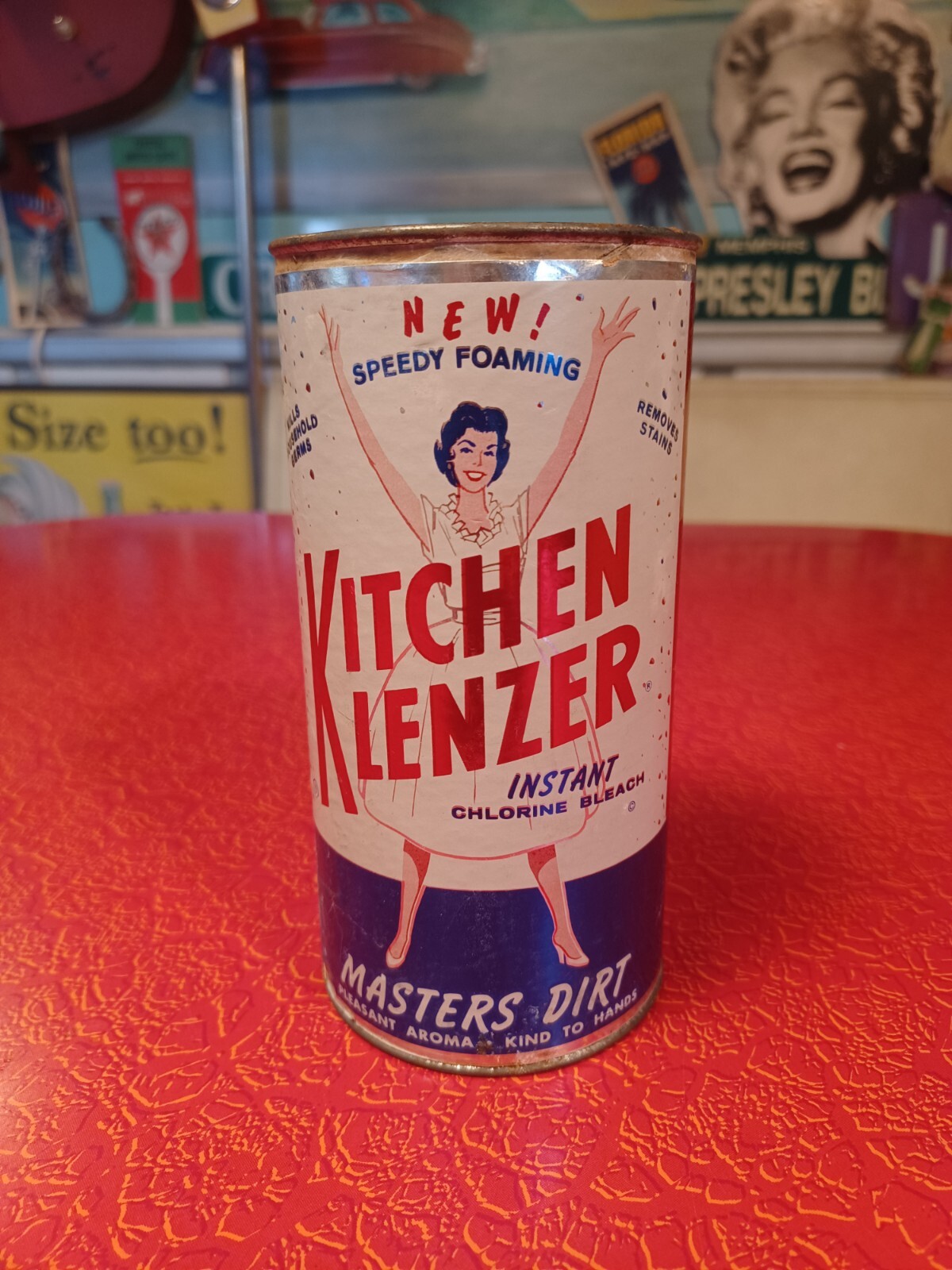True Vintage Midcentury KITCHEN KLENZER Cleanser Soap Can MCM PROP
