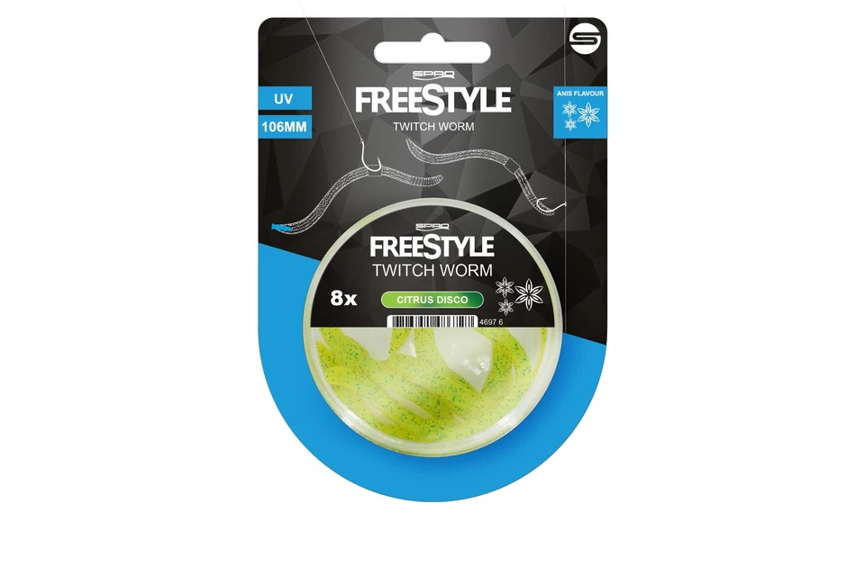 Spro Freestyle Twitch Worm Gummi Köder Regenwurm UV 106mm Schwimmend Anis 8St. - Bild 2 von 2