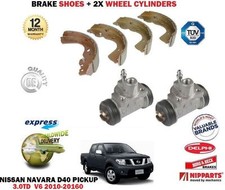 FOR NISSAN NAVARA PICKUP 3.0 DCI V6 2010- BRAKE SHOES + 2X WHEEL CYLINDERS SET