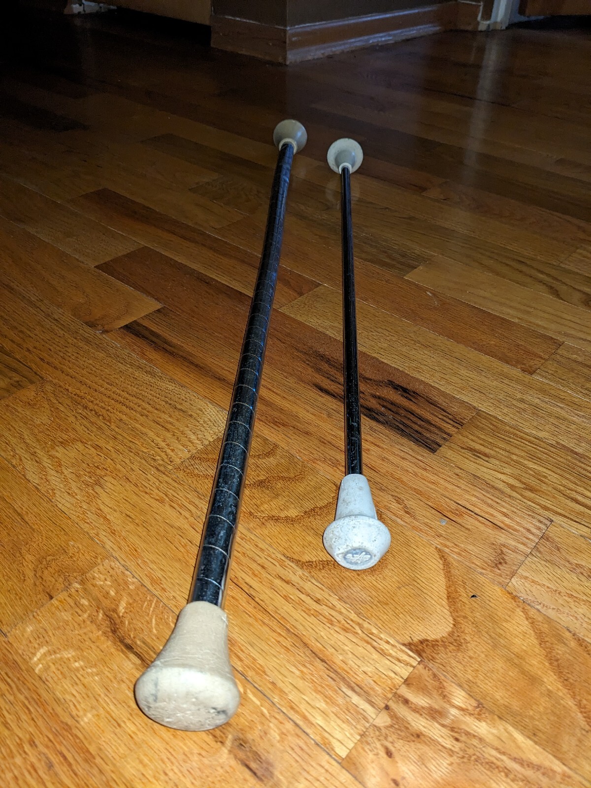 Lot Vintage Twirling Baton 22” & 27 1/2"Chrome Twirler Band Majorette